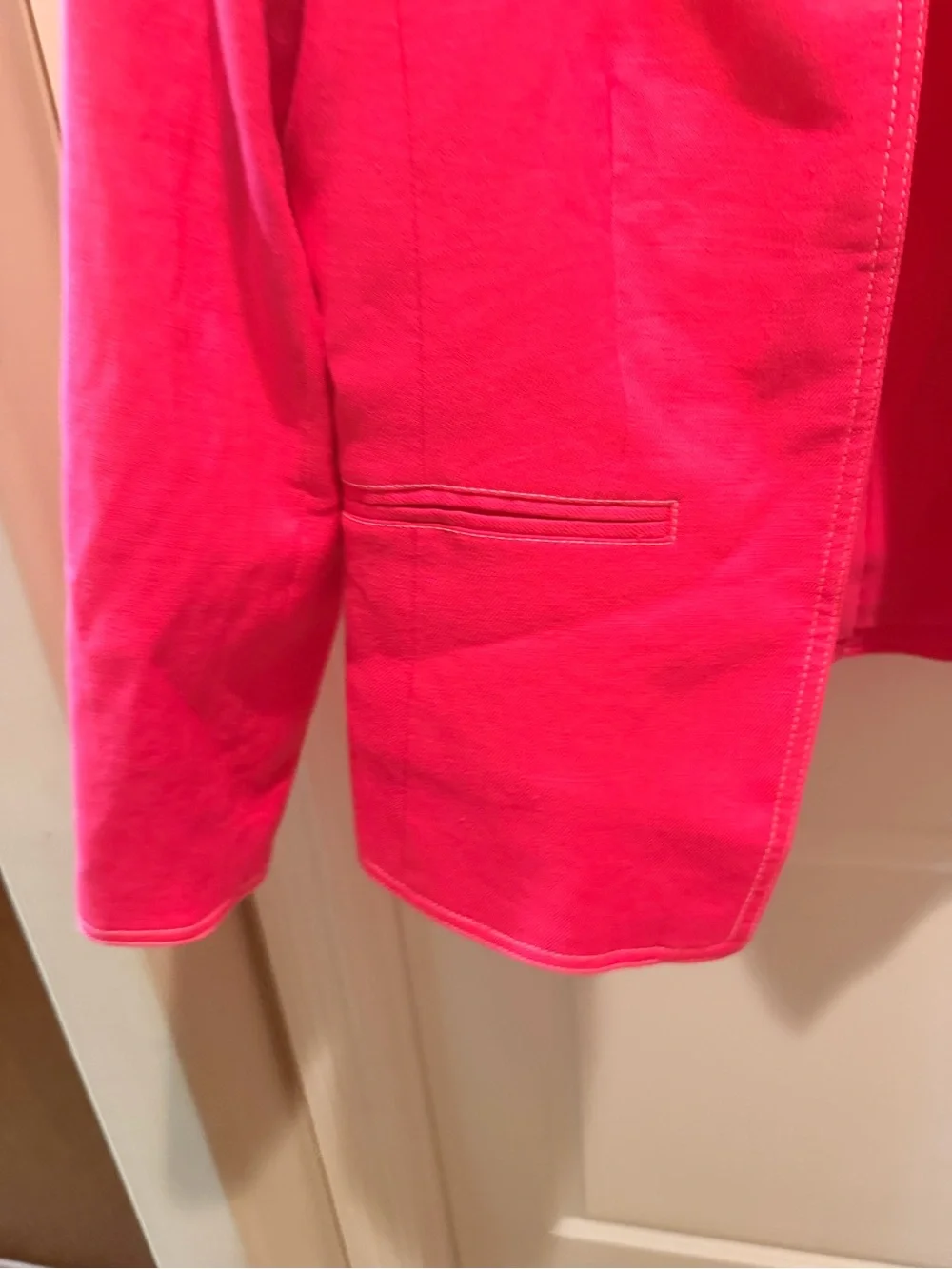 J. Crew Vibrant Hot Pink Open-Front Blazer linen